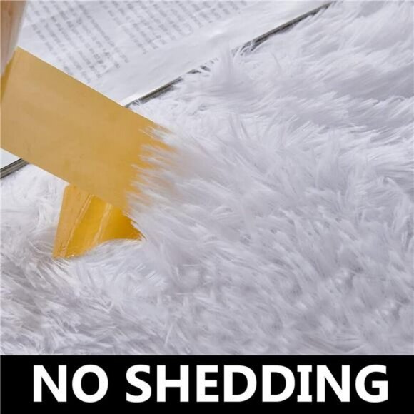 Soft Velvet Shag Area Rug Non Slip Fluffy Carpet for Bedroom Living Room Floor - Picture 4 of 7